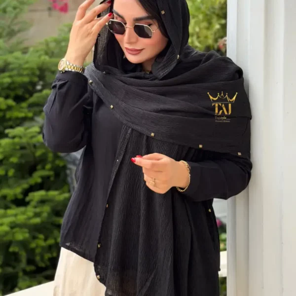 شال نخ پلیسه پانچی وارداتی کد 2378